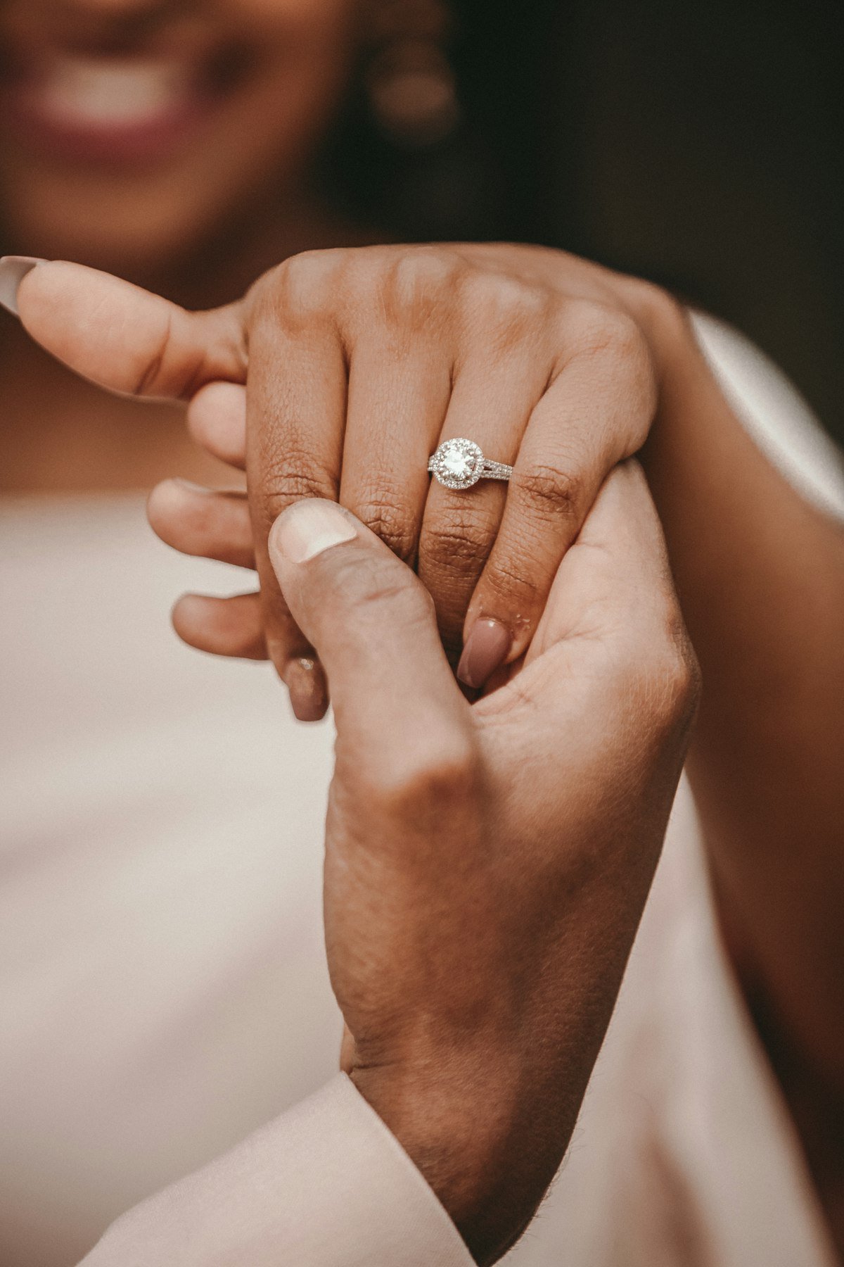 Engagement ring with diamond